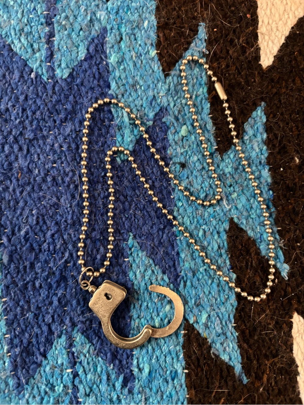 Silver Handcuff Pendant Necklace